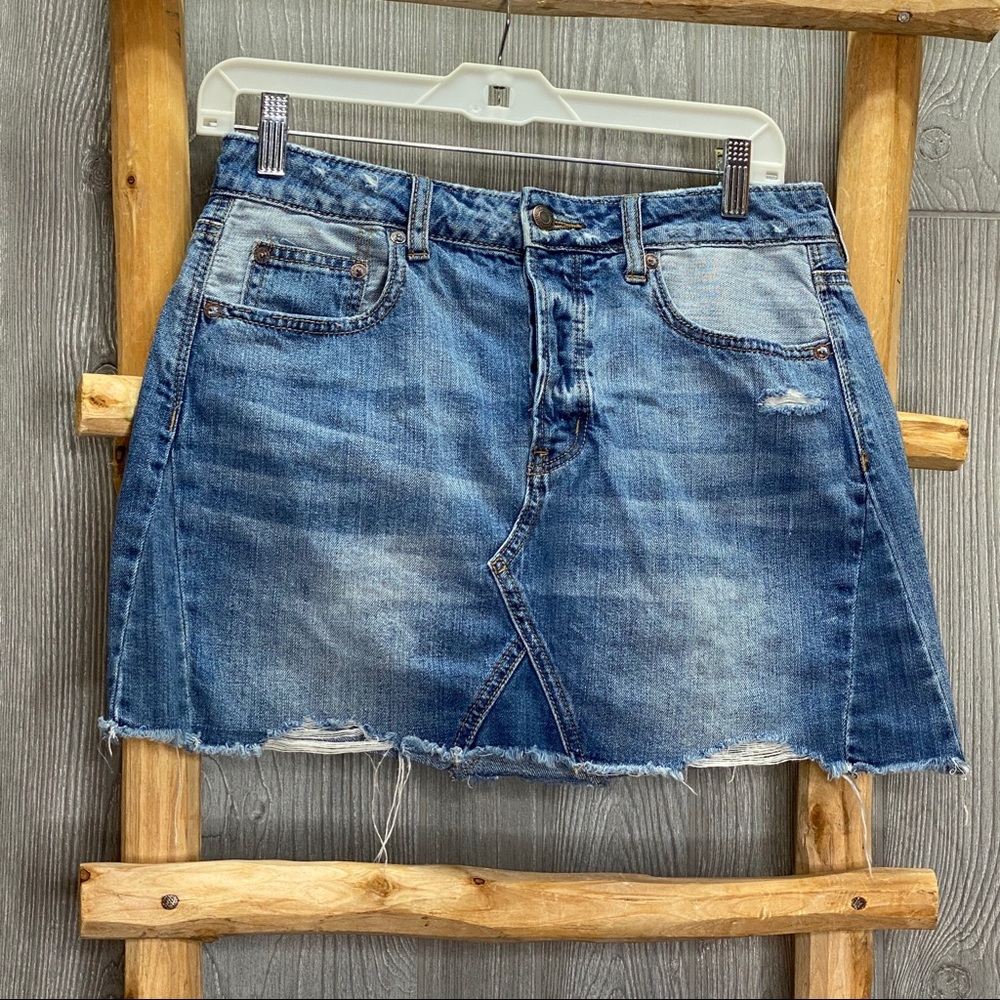 American Eagle Jean Button Fly Skirt 6